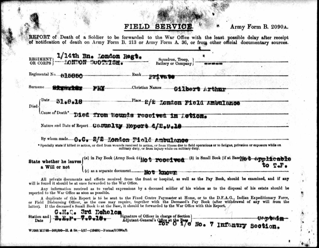 BritishArmyWWIServiceRecords o